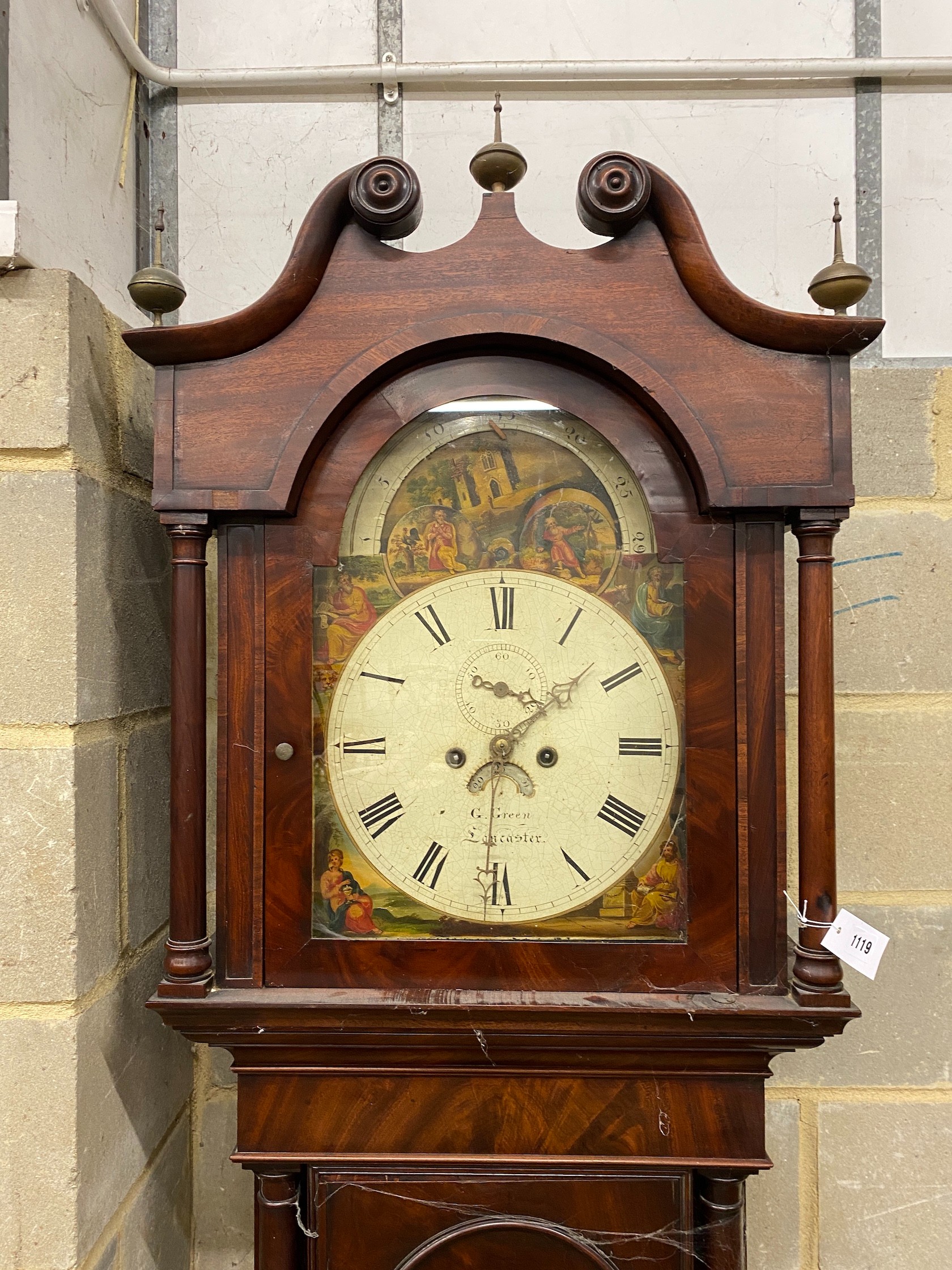 A Victorian mahogany eight day longcase clock by G. Green, Lancaster, height 230cm